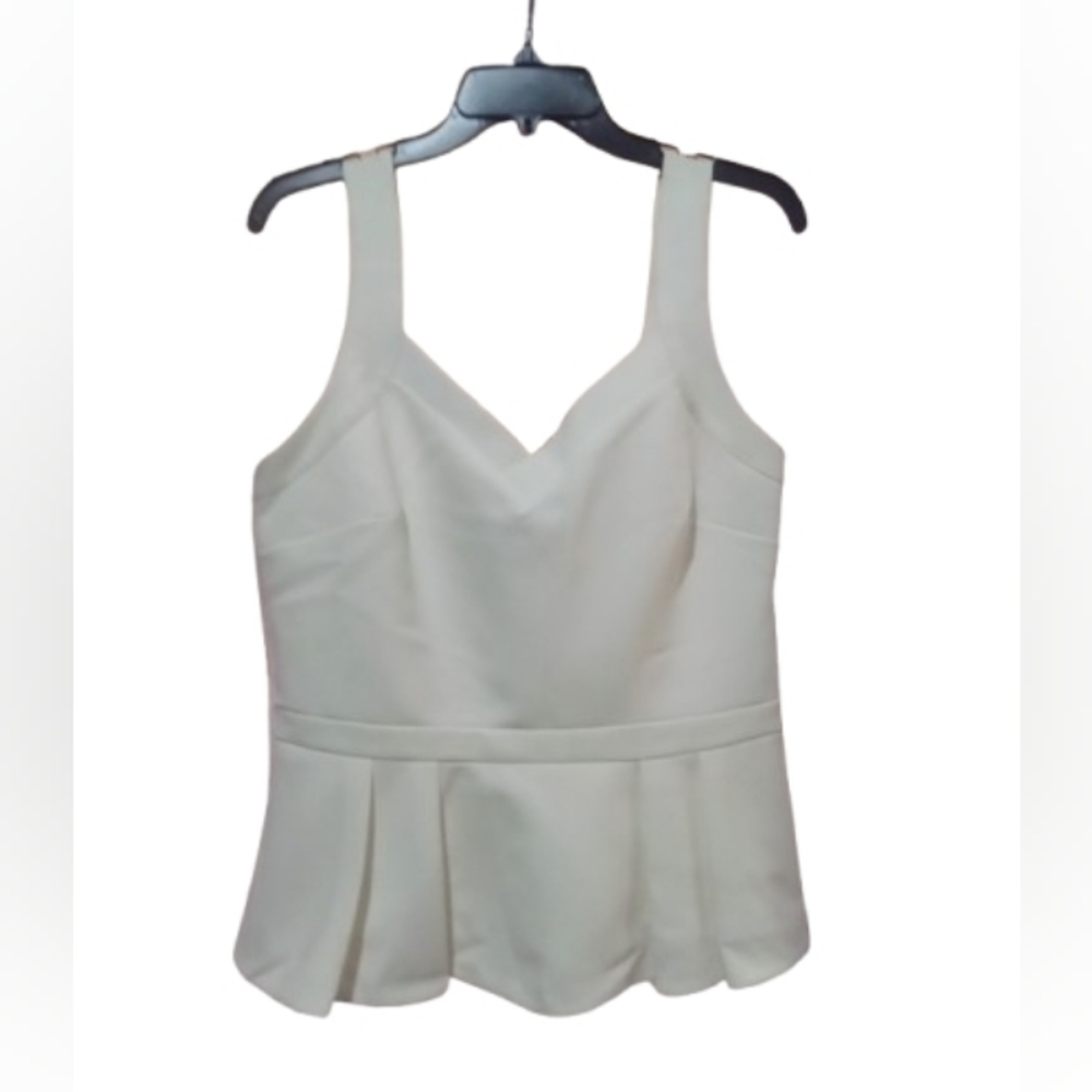 Banana Republic Elegant White Sleeveless Peplum